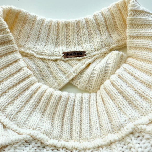 Free People Half Moon Bay Pullover Sweater Ivory Size S - Picture 7 of 13